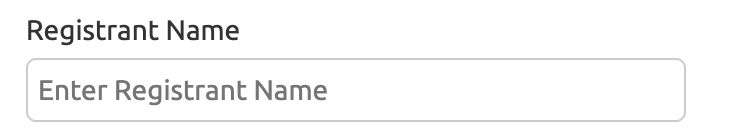 Enter your name in the Registrant Name field
