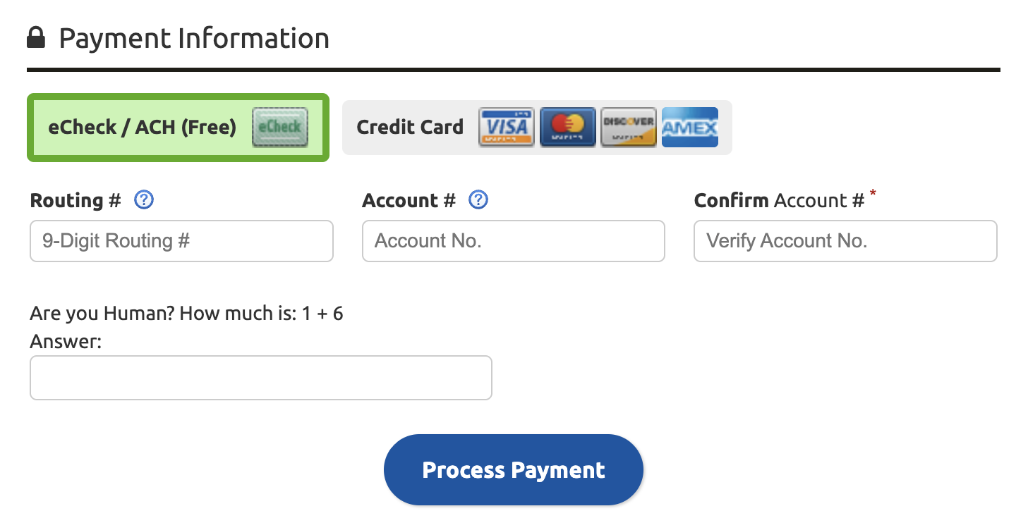 Enter your payment information and submit